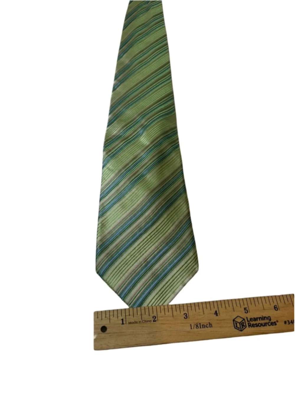 Kenzo Silk Tie Green Blue Striped Made In Italy Designer Neck Tie Luxury